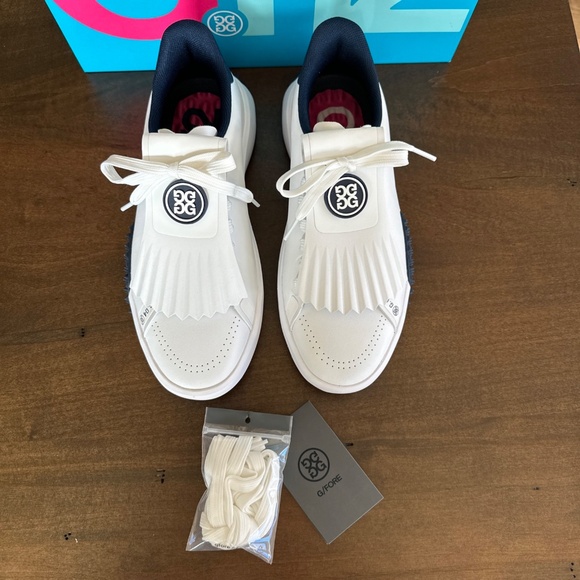G/Fore Womens Leather Kiltie G.112 Golf Shoes SneakerS Snow/Twilight Sz 9.5 NEW - Picture 3 of 10